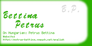 bettina petrus business card